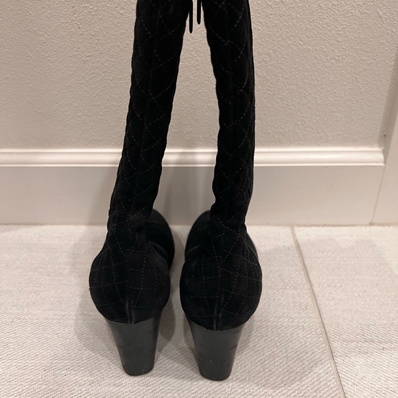 Aquatalia by Marvin K, Black Quilted Suede Mid-Calf 
Boot, Size 7.5 - Picture 11 of 16